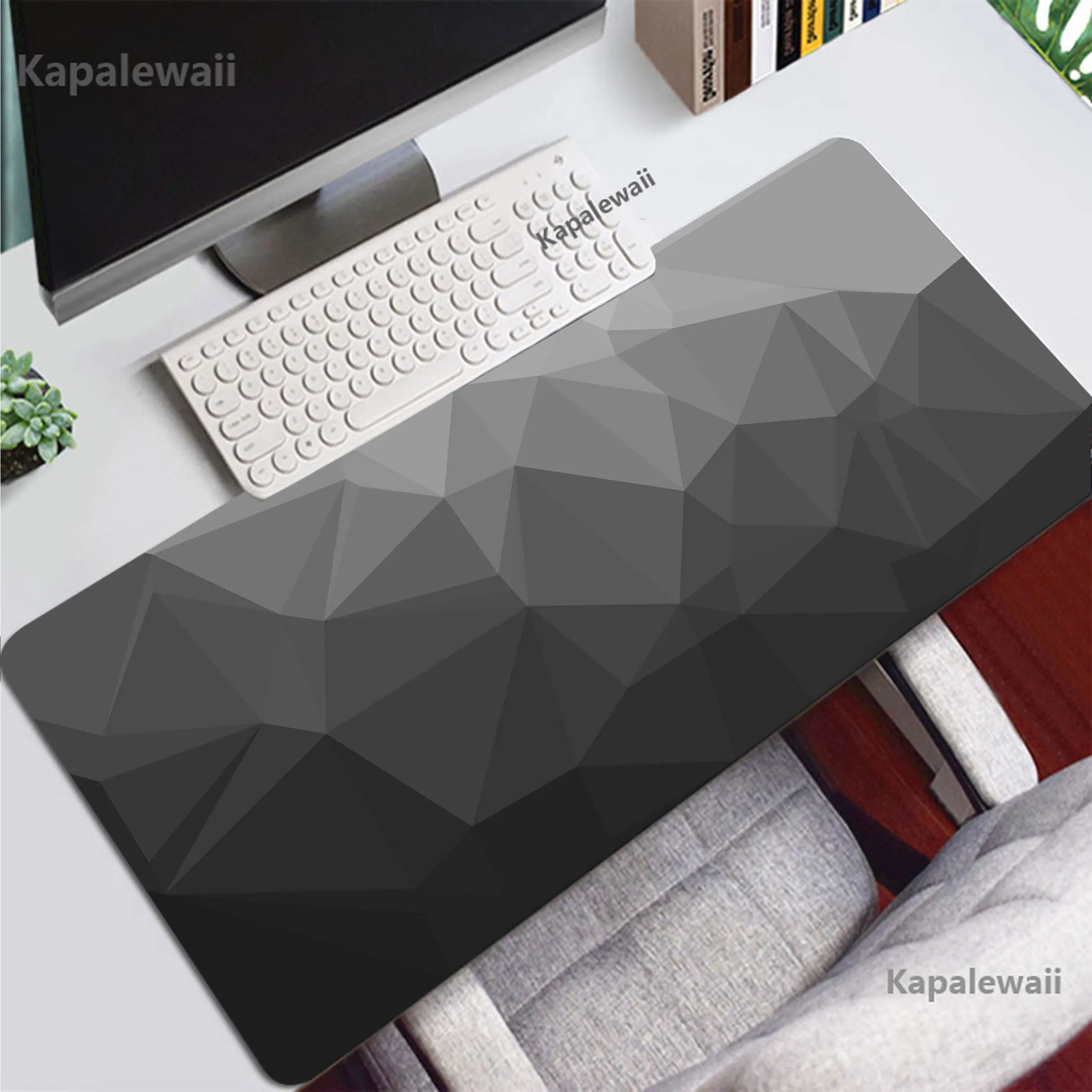 

Black And White Geometry Gamer Mousepad Large Gaming Mouse Pad Computer Keyboard Pads Locking Edge Mouse Mat XXXL Desk Mat