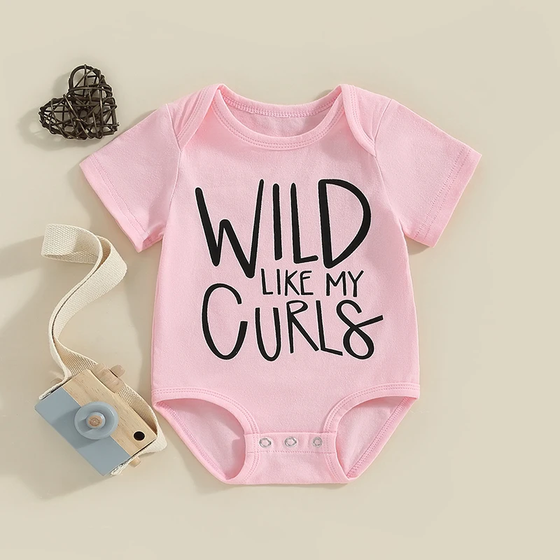 

Infant Baby Summer Romper Letter Print Short Sleeve Jumpsuit Round Neck T-Shirt Toddler Clothes