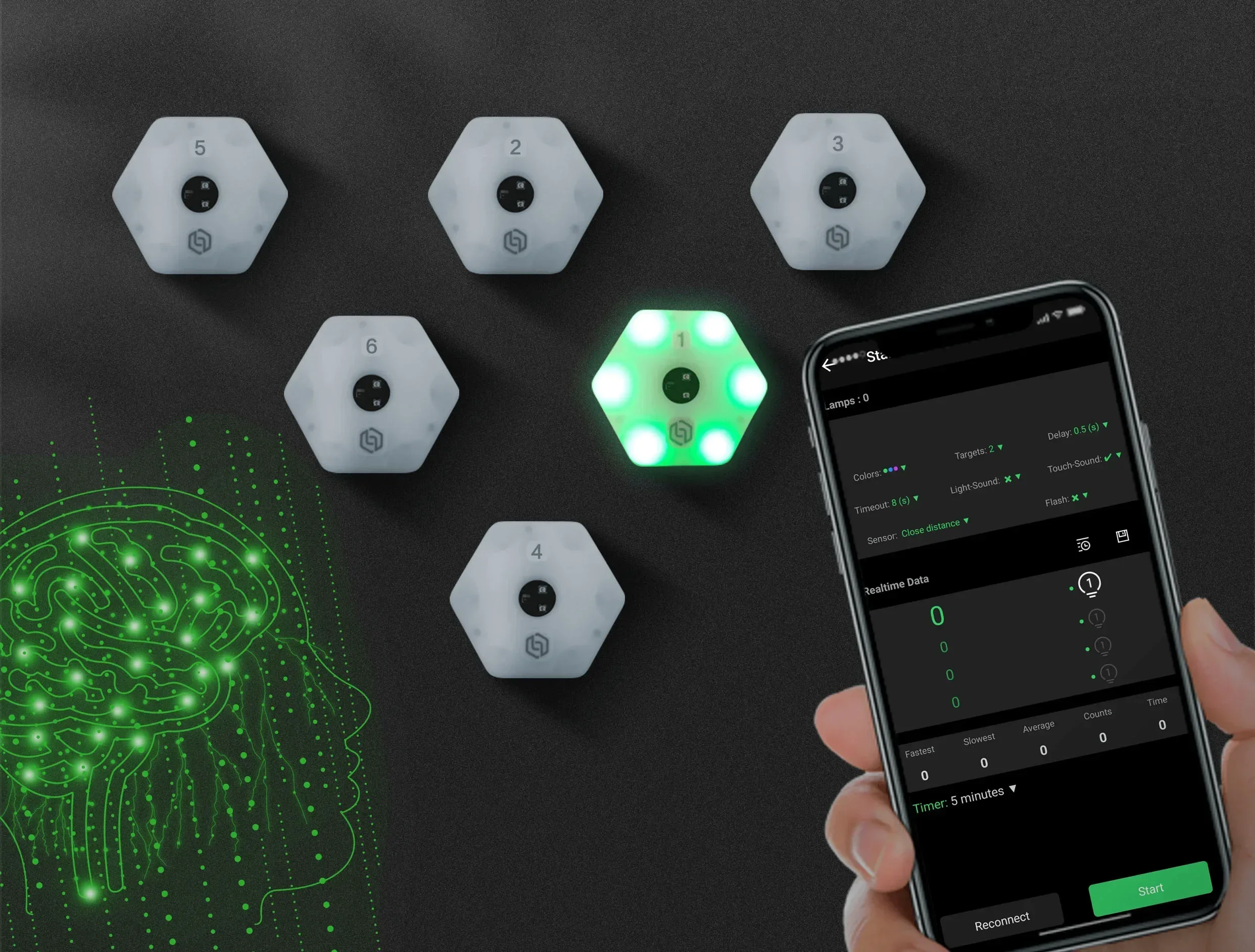 Reaction Training Lamp Speed Agile Reaction Equipment Basketball Football Sports Boxing Fitlight Blazepod Handball 6+app