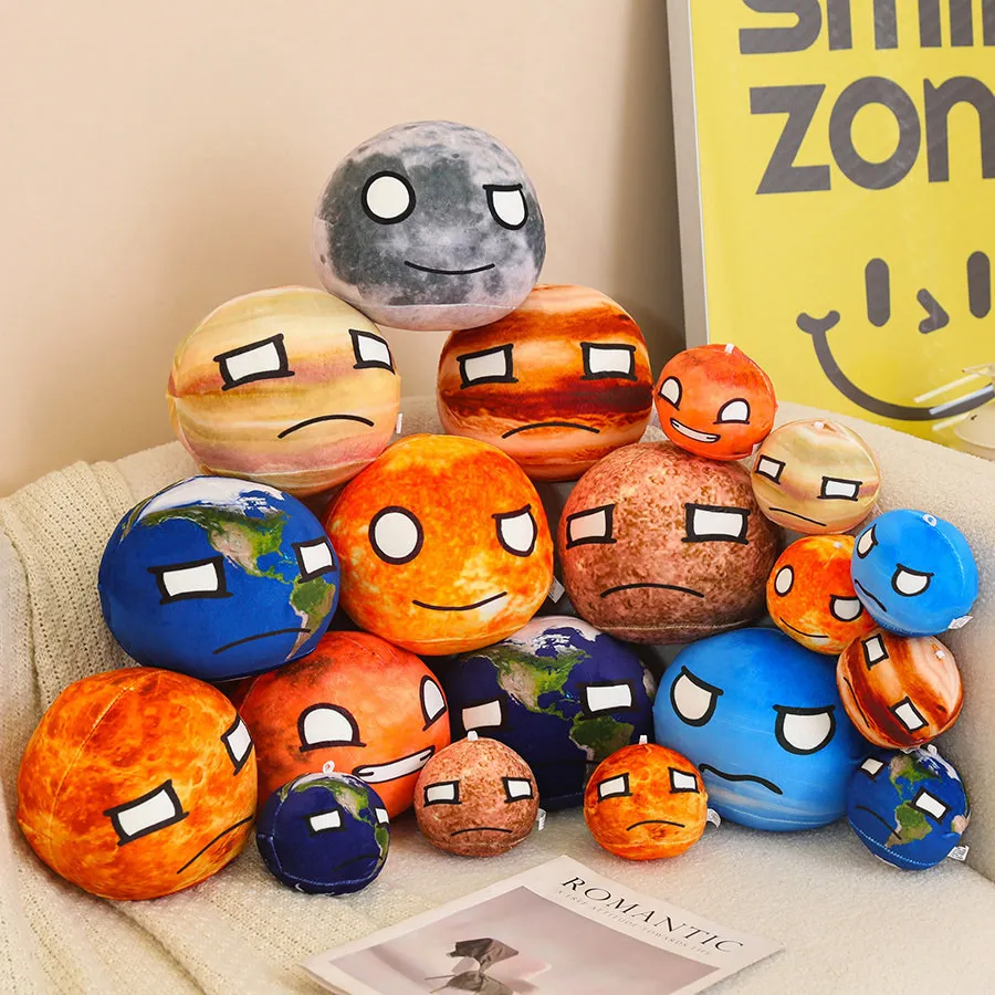 10/18cmPlanet-shaped plush toys - Earth, Moon, Sun, Mars figurines, planets, Polish balls, hanging ornaments, gifts