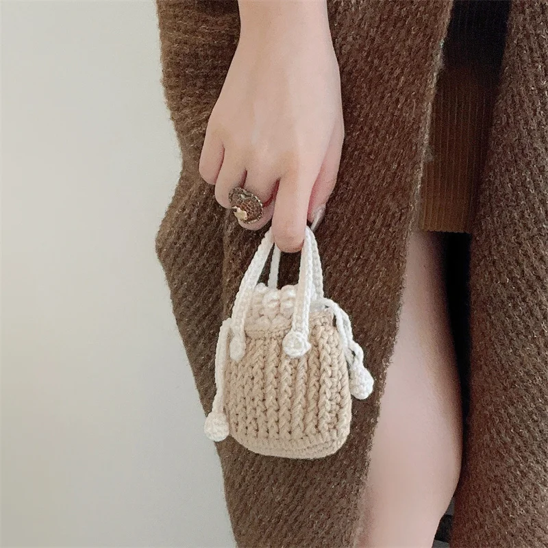 Korean Cute Knitted Handbag Case For Apple Airpods 4 Pro 2 3 1 Cover Soft Cloth Headphone Charging Cases For Airpod Pro 2 3 Capa