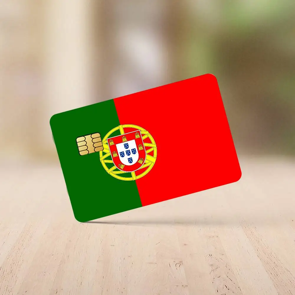 ملصقات بطاقات الائتمان العلم البرتغال لحماية ديكور الخصم البنك 4 قطع مضادة للخدش ومقاومة للماء
