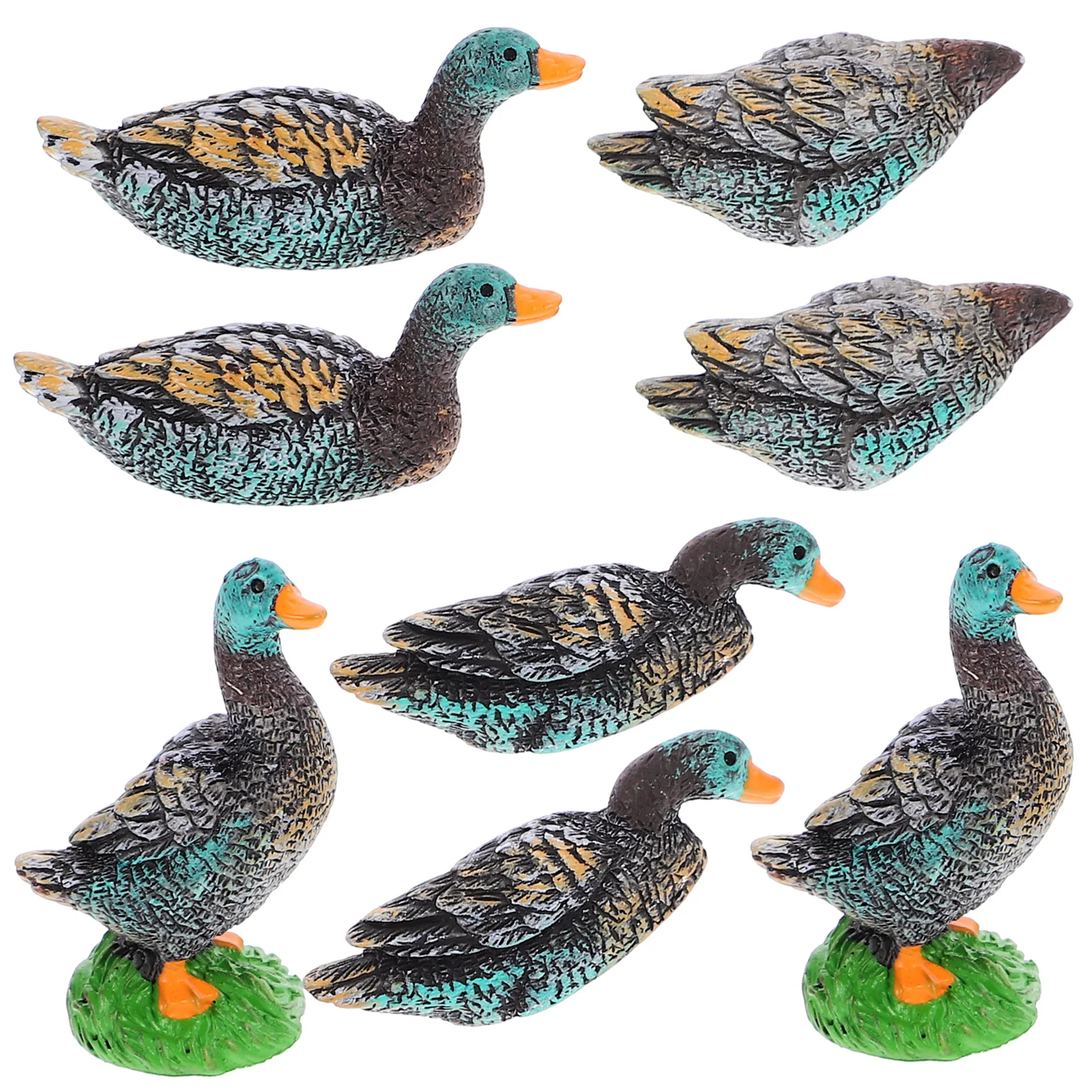 8 Pcs Micro Landscape Mandarin Duck Wedding Decor Ducks Artware Tea Table Model Resin Adornment Gifts