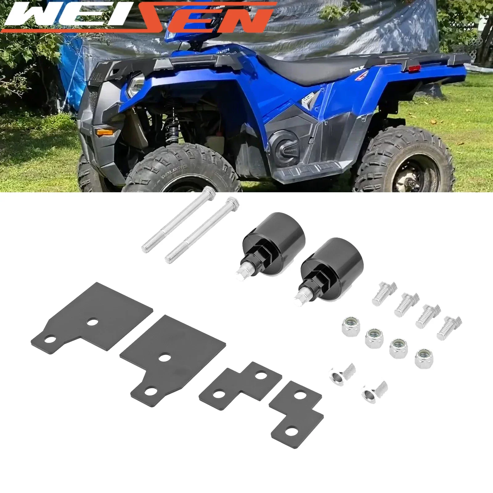 Car Accessories Front & Rear 2'' Lift Kit Suspension Set For Polaris 1999-2024 Sportsman 500 570 600 700 800 Models Grade Steel