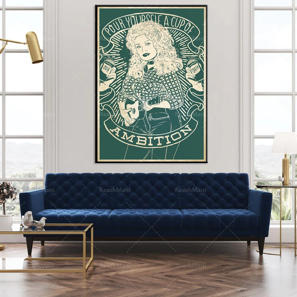 Affiche vintage « Pour toi-même, Ambition », Affiche sur toile encadrée « Musique préférée », Affiche de musicien, Décoration murale sur toile « Âme de la musique »