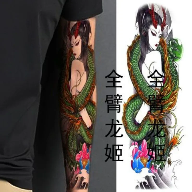 Tatuaggi temporanei giapponesi per donna uomo Full Arm Ukiyoe Fake Tattoo Art adesivi per tatuaggi duraturi Tatuajes impermeabili Temporales