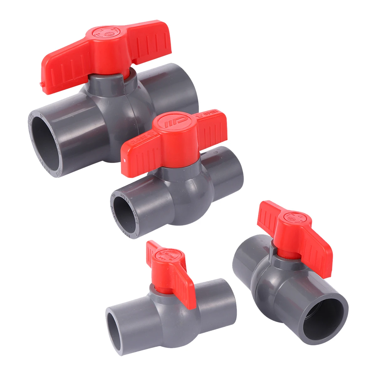 

PVC Straight Ball Valve Inner Diameter 20/25/32/40mm Plastiv Fish Tank Flow Control Switch Aquarium Pipe Fittings Grey 1/5Pcs