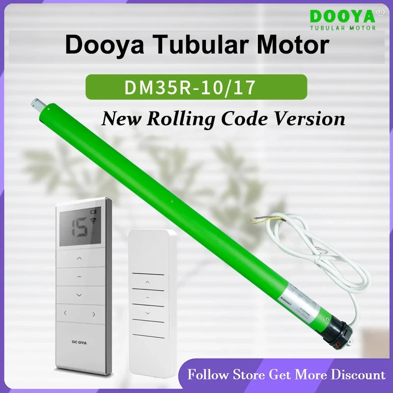 Dooya Tubular Motor DM35R 10/17 Roller Shutter Motor for all Kinds Rolling Blinds,220V/230V 50/60HZ,RF433mhz Remote Control