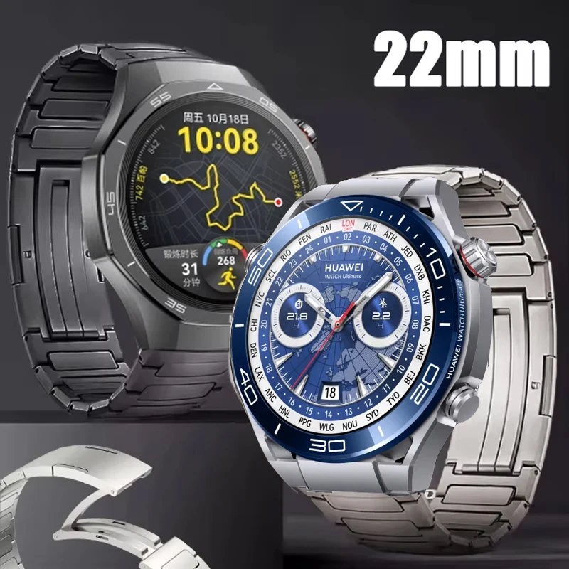 Pulseira de titânio de 22mm para huawei watch ultimate/buds/gspro pulseira para huawei watch gt5pro/gt5 4 3 2 46mm gt2e gt3 se/runner band