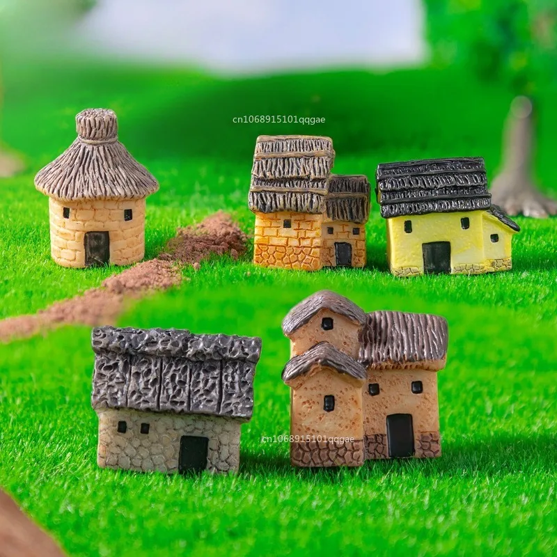 Micro Fairy Garden Figurines Vintage Wood Board House Miniatures/terrarium Doll House Decor/succulents DIY Ornaments Accessories