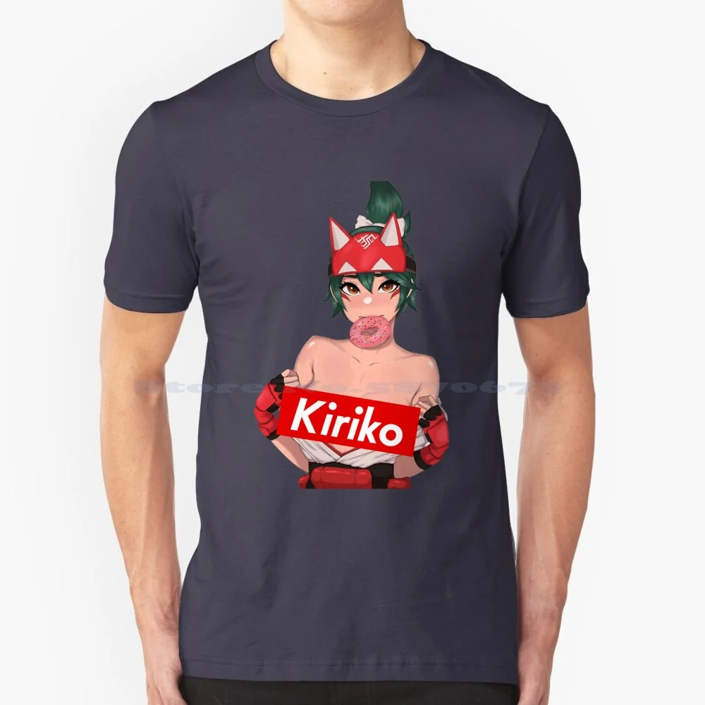 Kiriko T Shirt 100% Cotton Tee Anime Ow2 Japanese Cute Healer Fox Kiriko Takemura Kiriko Fighting Gladiator Movie