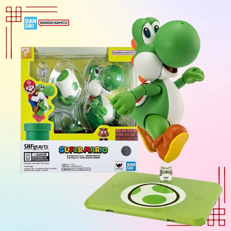 

In Stock Bandai S.H.Figuarts Yoshi Genuine Super Mario Anime Action Figure High Poseability Collection Finished Model Toys Gifts