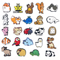 Cute Animals Alpaca Panda Monkey Shoe Charms for Clogs Bubble Slides Shoe Accessories DIY Shoe Decoration Buckle Charms