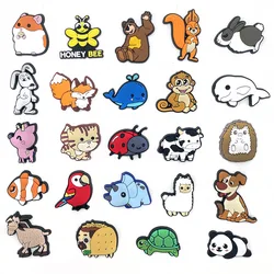 Cute Animals Alpaca Panda Monkey Shoe Charms for Clogs Bubble Slides Shoe Accessories DIY Shoe Decoration Buckle Charms
