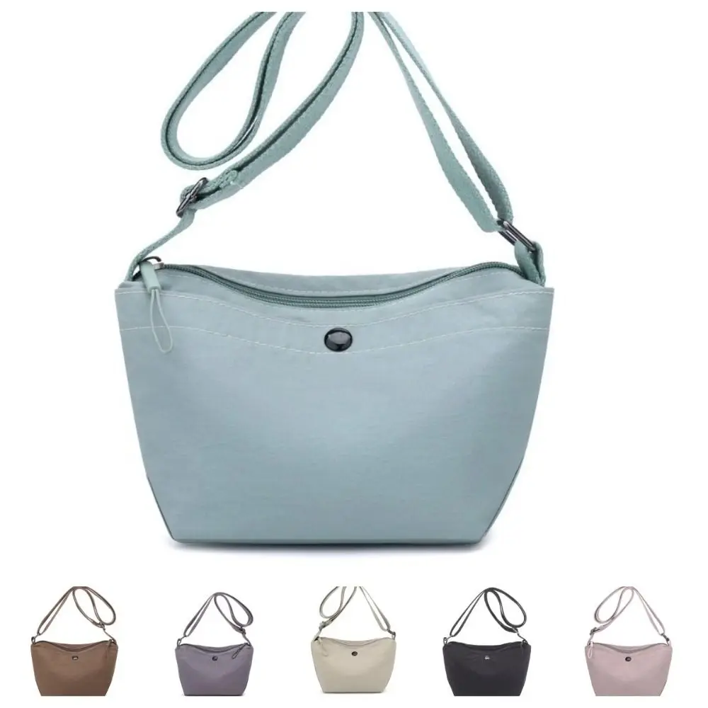 

Однотонная нейлоновая сумка-мессенджер в корейском стиле, большая вместительная парусиновая сумка через плечо, легкая сумка на одно плечо в форме клецок