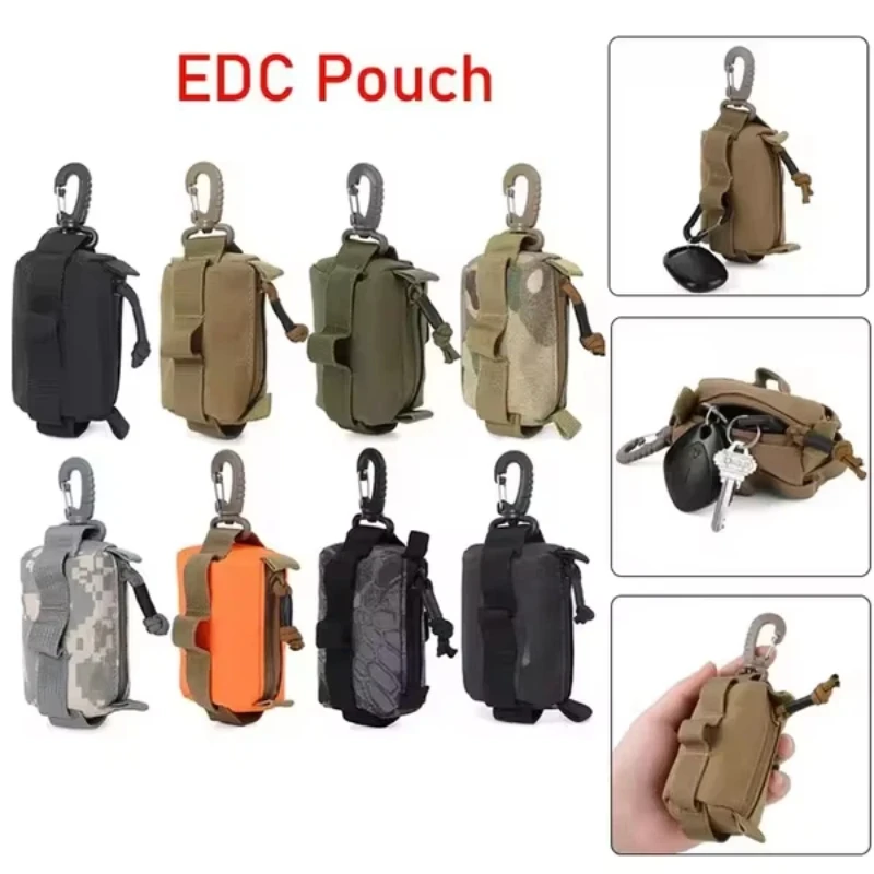 Tactical EDC Pouch Zipper Key Card Holder Pouch Coin Purses Organizer Storage Wallet For Camping Hiking Multi-color Options