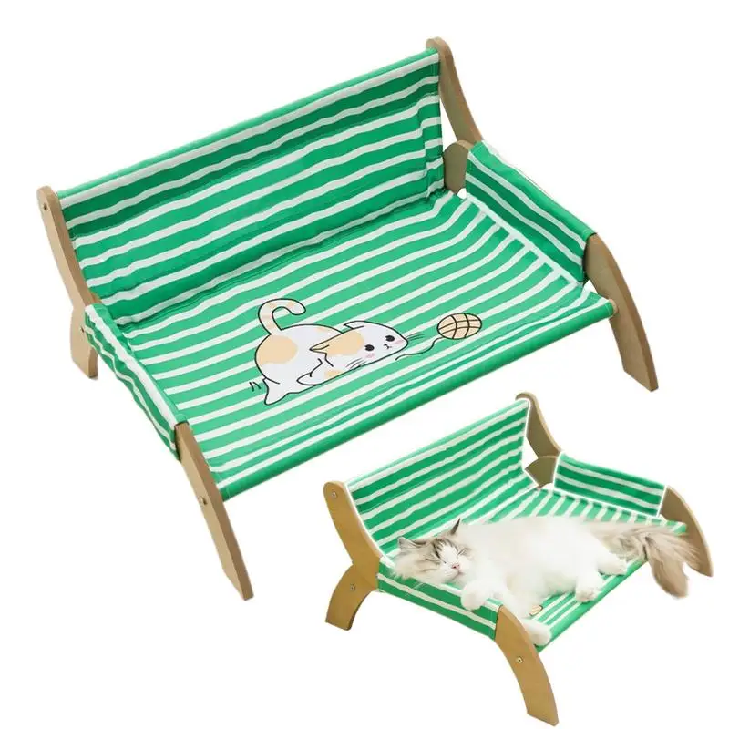 

Cat Lounge Chair Kitten Resting Lounge Breathable Stripe Kitten Hammock For Soothing Rest Multi Cats Households Indoor Living