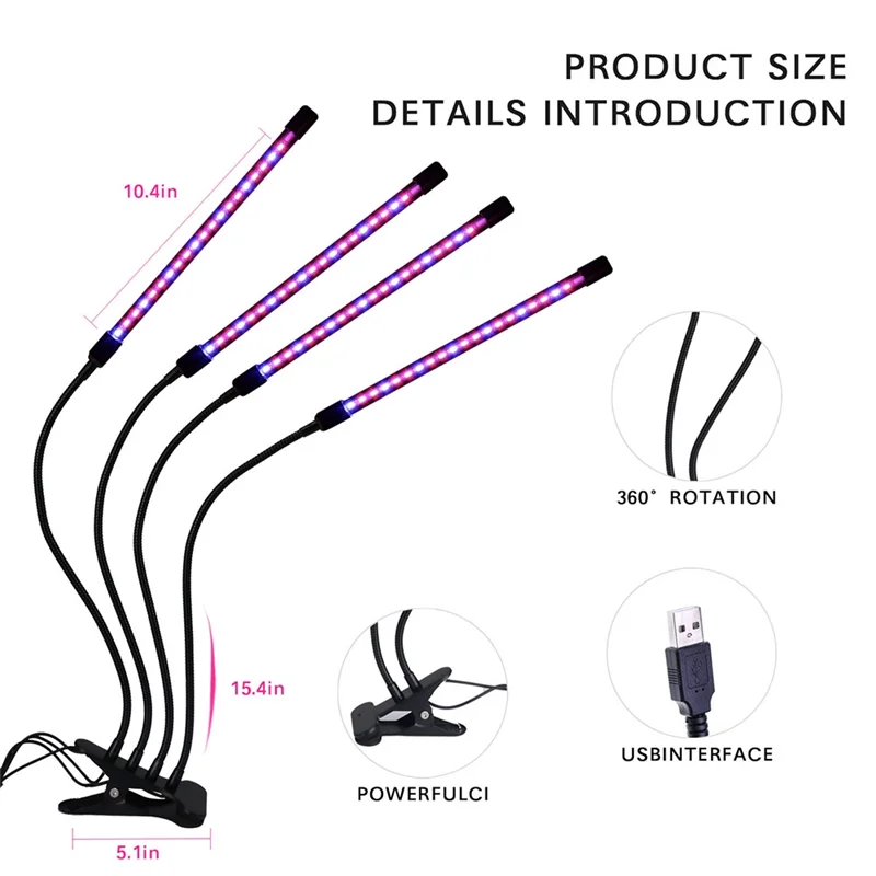 LED Grow Lights For Plants,Full Spectrum Plant Growing Lamp For Hydroponics Plants,Multi-Level Dimmable,Support Timing-ABXK