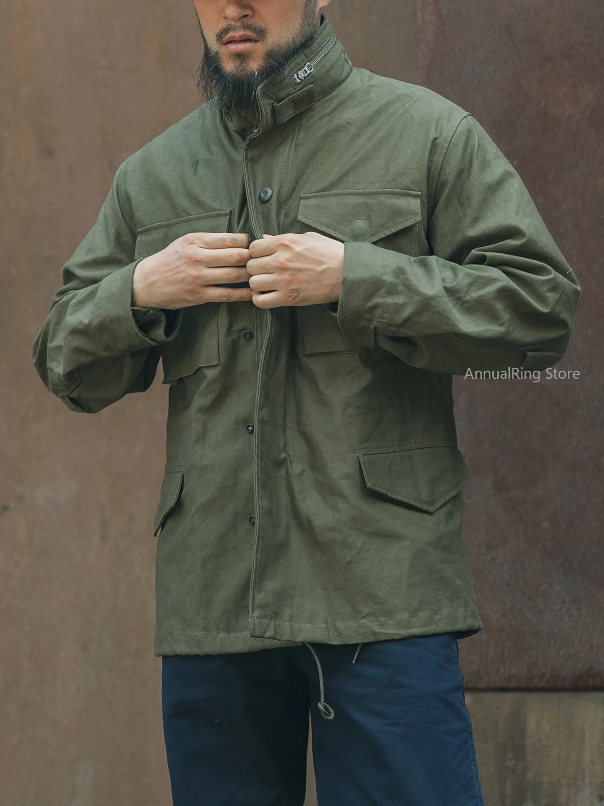 BRONSON 1st Early M-65 Field Jacket Men, Vintage Military M65 Heavyweight Windbreaker Outerwear