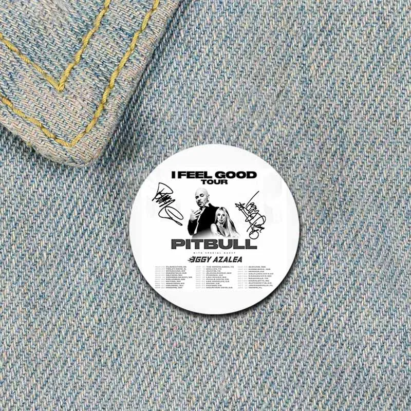 Mr Worldwide Pitbull Soft Button Pins Customizable Funny Singer Brooches for Clothes Bag Hat Accessories Jewelry Creative Badge