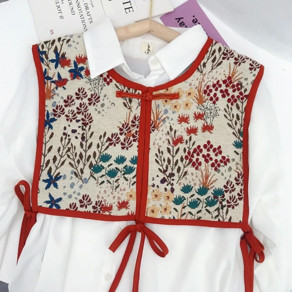 

Fashion Embroidered Shoulder Scarf Shawl Wrap Floral Laced Up Fake Collar Women Shawl Shirt Decorative