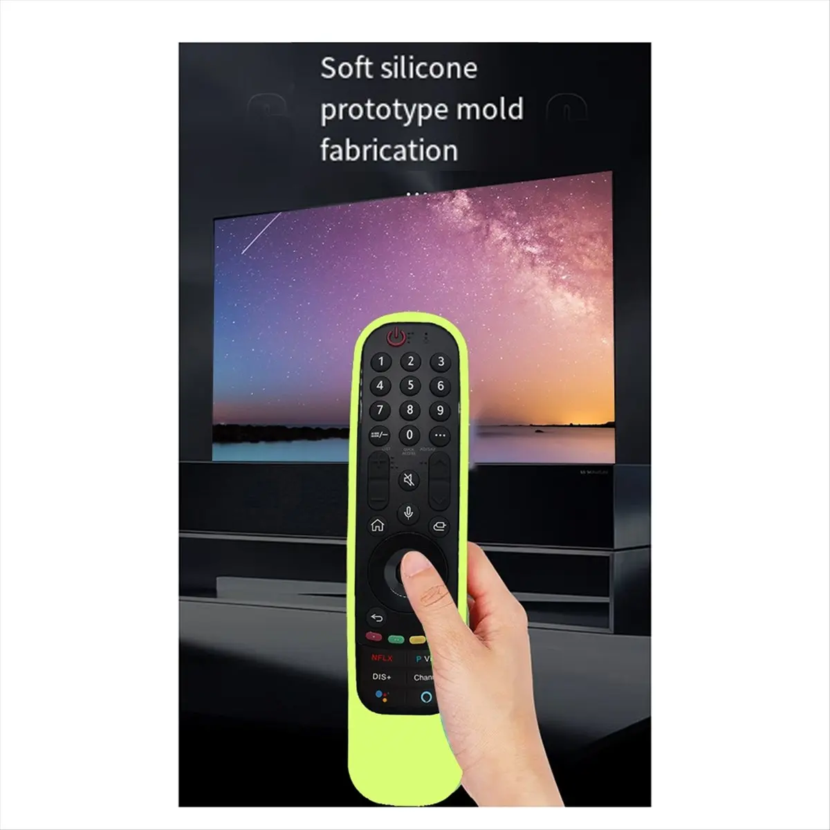 A69ZBG! Silicone Remote Cover for Smart TV an-MR21 MR22 Anti-Shock Illuminated Case,Pink