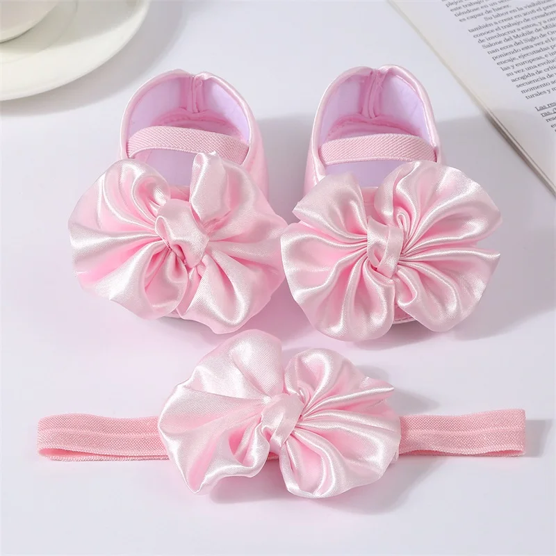 Chaussures à semelle souple Mary pour bébés filles, chaussures plates à essence, nœud papillon floral, robe de mariée princesse, premiers marcheurs pour nourrissons, CPull