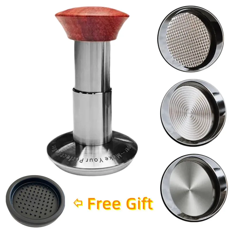 

Calibrated Espresso Tamper with Scale, Calibrated, Waffle Base, Rebound Constant Force, Coffee Spring Tampers, 51.35mm, 57.5mm,