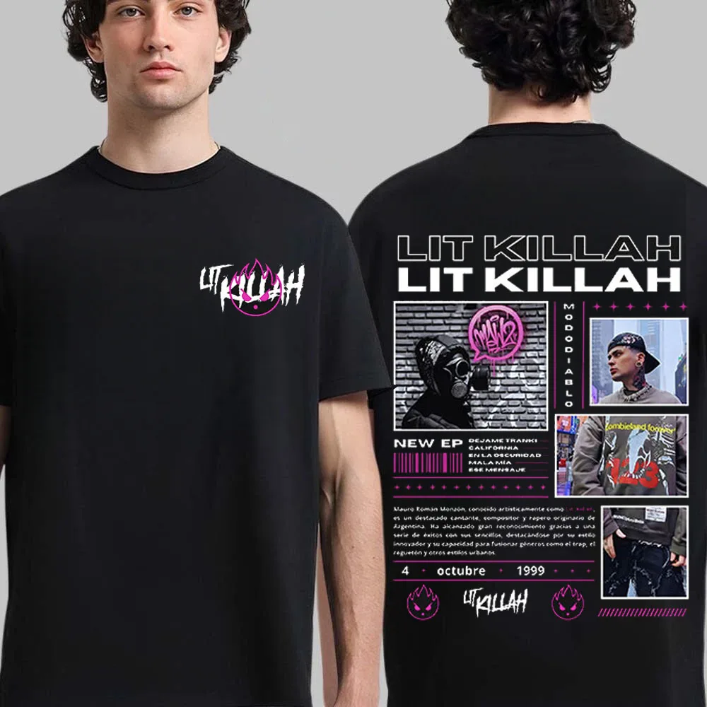 مغني الراب 2025 ليت كيل الله MAWZ ألبوم تي شيرت جولة ميرش تي شيرتات قصيرة الاكمام للرجال النساء فضفاض القطن تي شيرت #1