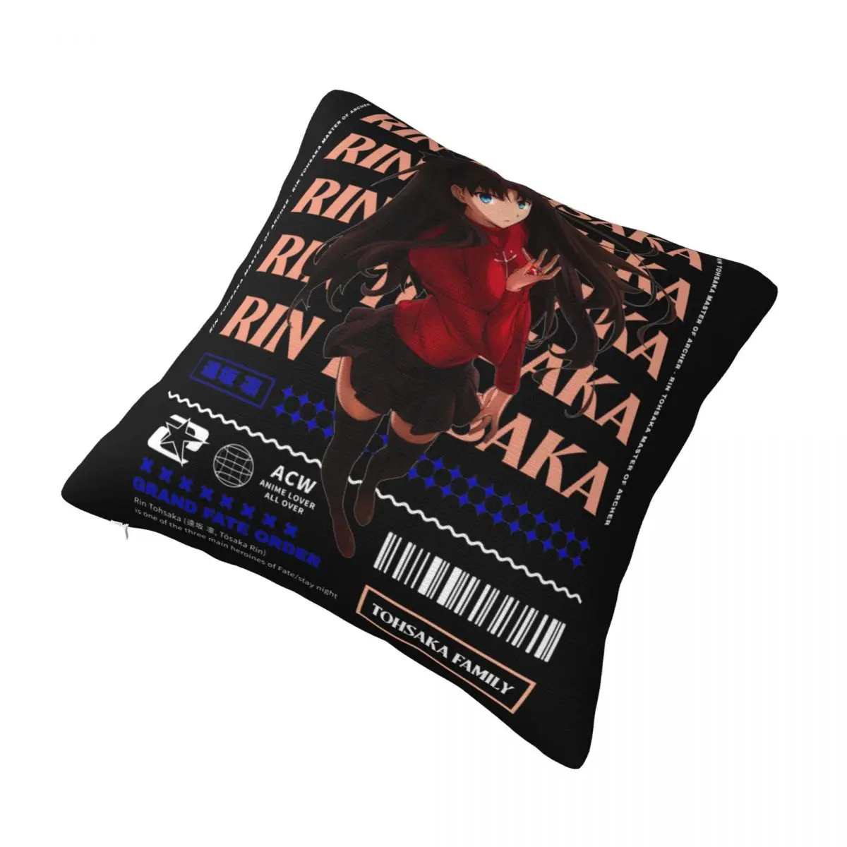 Fate Stay Night Game Rin Tohsaka Pillow Cover Merch Soft Fabric Cushion Cover Decor Fate/stay Throw Pillow Case Cover Multi Size