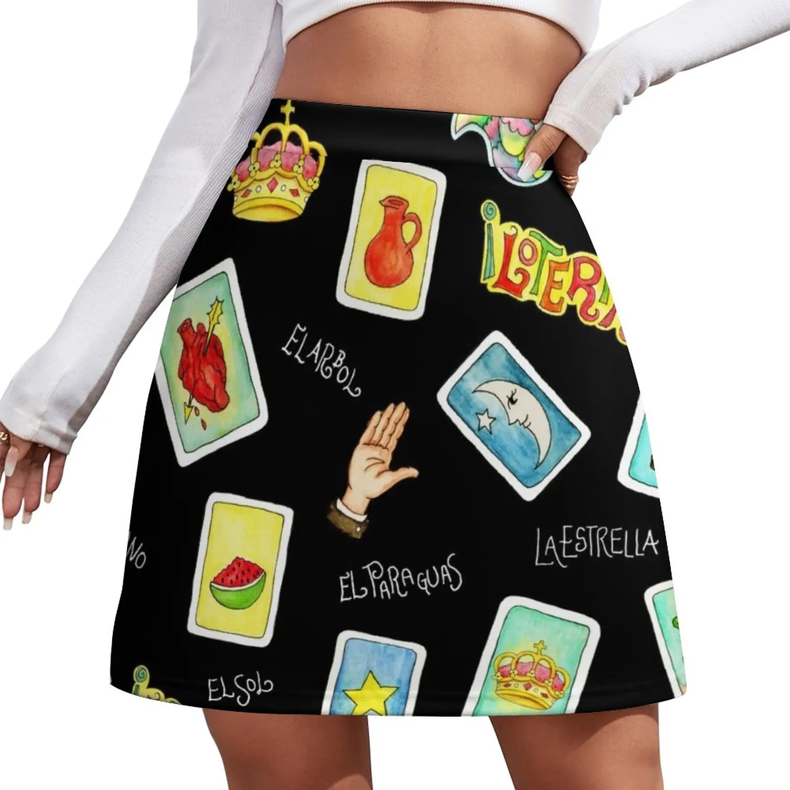 

Loteria cards and symbols Mini Skirt Women's summer skirts festival outfit women Dresses