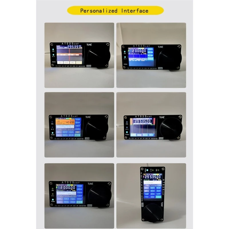 휴대용 ATS25 AMP 수신기 132KHZ-30000KHZ 조정 가능한 색상 감동 디스플레이 큰 스피커 3.7V/3000ma TYPE-C