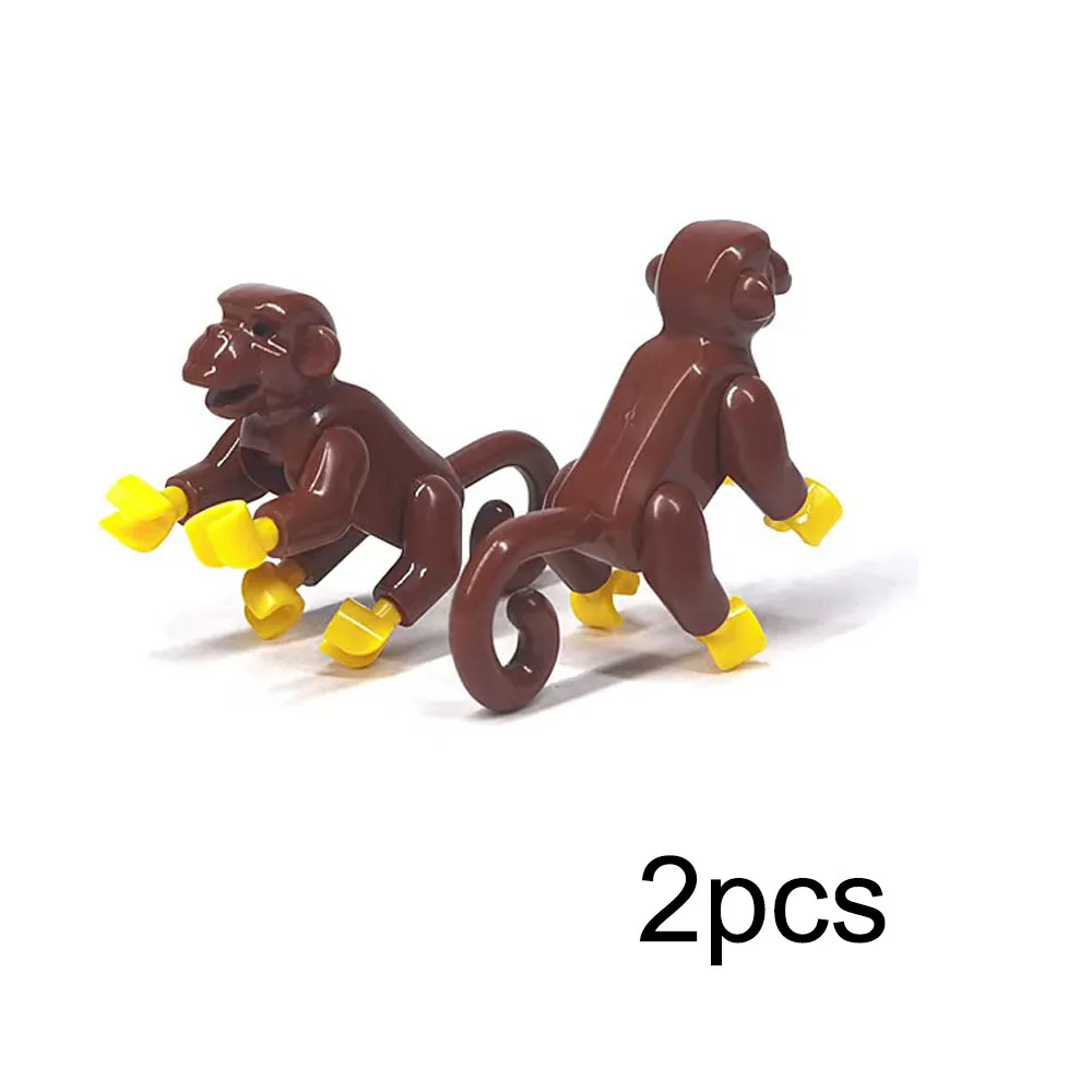 Blocchi di costruzione animali cane maiale cavallo uccello scimmia mela banana pianta accessori per blocchi di costruzione mattoni fai da te giocattoli per bambini