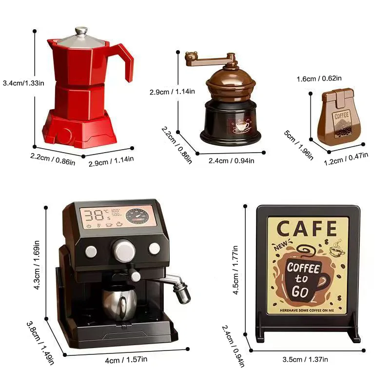 Machine à café Miniature, accessoires pour maison de poupée, modèle Miniature, petits ornements de poche, jouets d'assemblage
