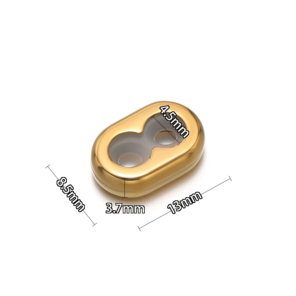 5 Stück Edelstahl-Doppelring-Stopper-Abstandsperlen mit rutschfestem Silikon für die Herstellung von DIY-Schmuck und Armbändern – Detail 3