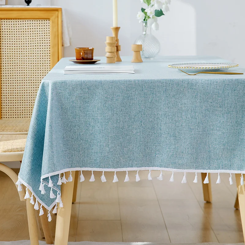 L-B-7 Tablecloth non washable small and fresh rectangular dining table fabric tablecloth