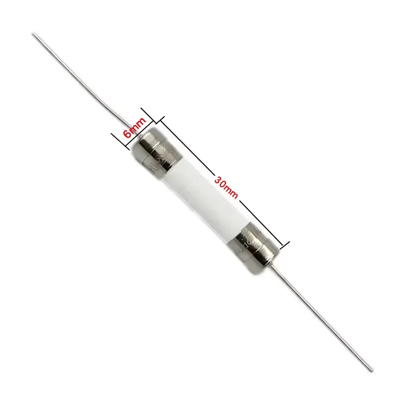 5pcs 10A 12A 15A 20A 25A 30A 250V 6*30mm Miniature Fuses 6x30mm Axial Lead Ceramic Fuse