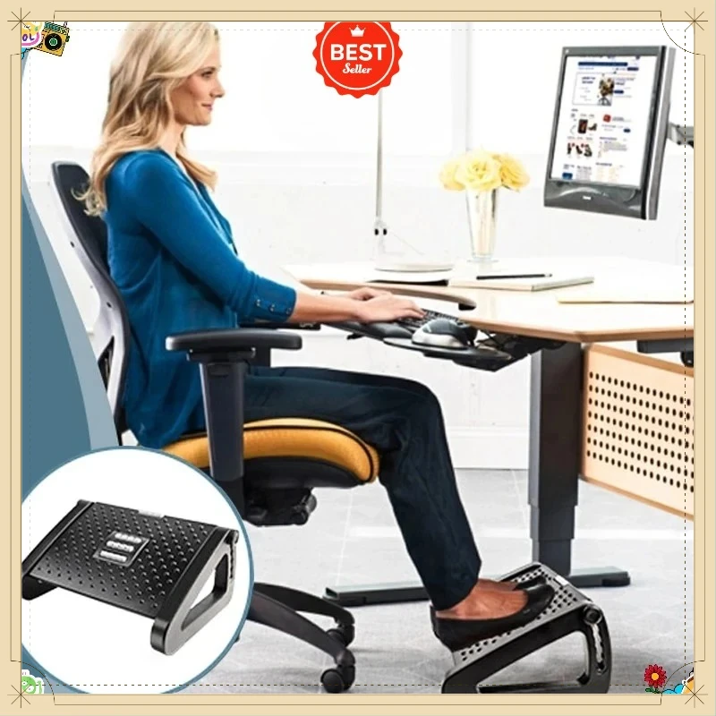 Reposapiés Ergonómico para Debajo del Escritorio con Rodillos de Masaje, Antideslizante, Cómodo, Alivio del Dolor de Piernas, Soporte para el Hogar y la Oficina
