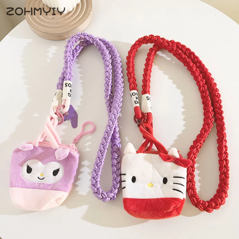 Sanrio Cartoon Cute Wallet Phone Chain Pendant Cellphone Strap Rope Coin Change Earphone Bag Decoration Key Ring Keychain