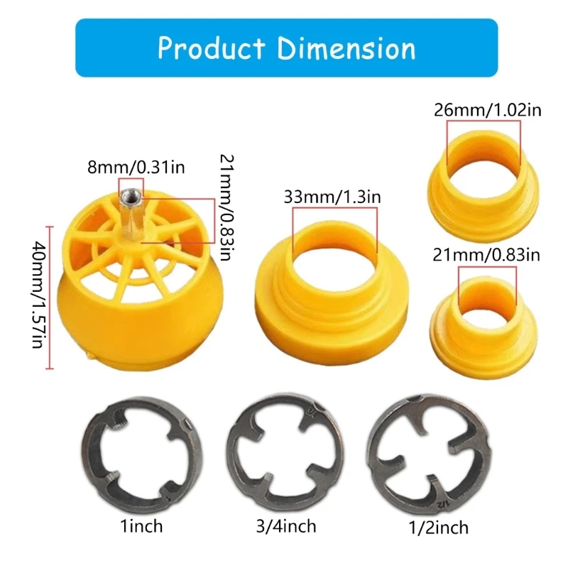 7Pcs PVC Thread Maker Tool for Electric Drill Plastic Pipe Threader PVC Thread Maker Tool 1/2inch 3/4inch 1inch for Pipe D2RD