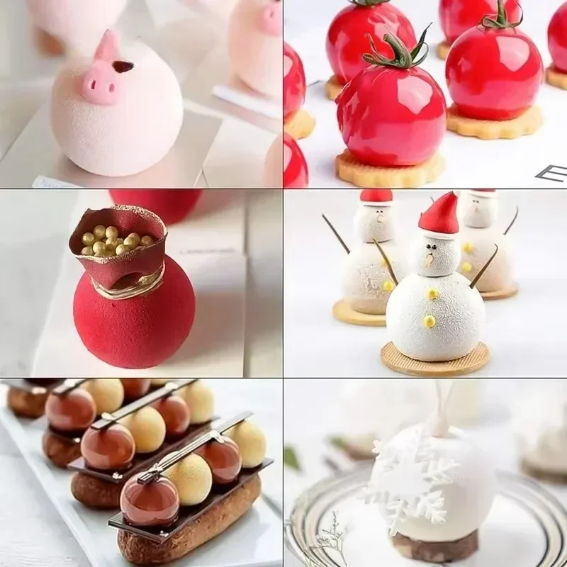 Image 3: Moule sphère 3D en Silicone pour Mousse, gâteau, cuisson en forme de boule, Dessert français, truffe au chocolat, outils de pâtisserie, accessoires de cuisine