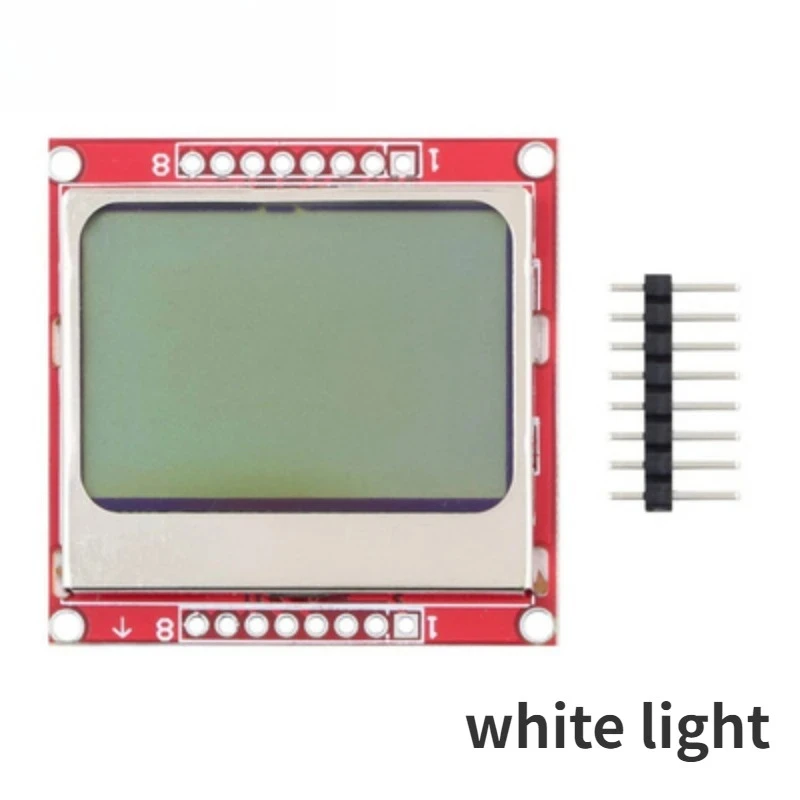 وحدة عرض شاشة LCD شاشة عرض نقطية محول الضوء الخلفي الأبيض PCB 84*48 84x48 لشاشة Nokia 5110 لعرض Arduino #6