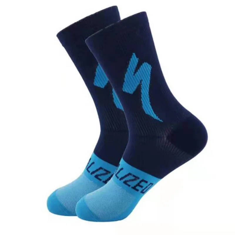 Color Blocking Basketball Socks, Comprimento Médio, Resistente ao Desgaste, Esportes ao Ar Livre, Ciclismo, 1 Par