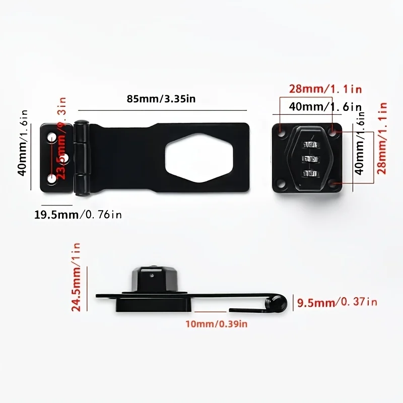 3 Digit Household Security Cabinet Password Locks Keyless Drawer Combination Coded Door Cabinets Home Hardware Zinc Alloy Latch image 5