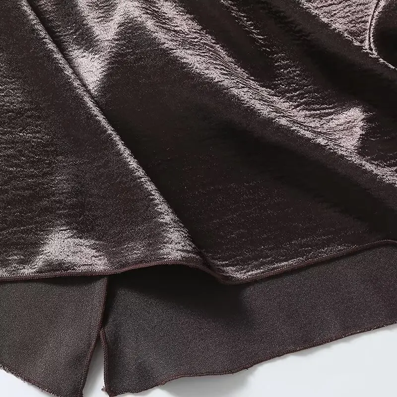 Withered 2024 Autumn French Satin Half Skirt Split Sexy Midi Half Skirt Ladies Fashion Women's