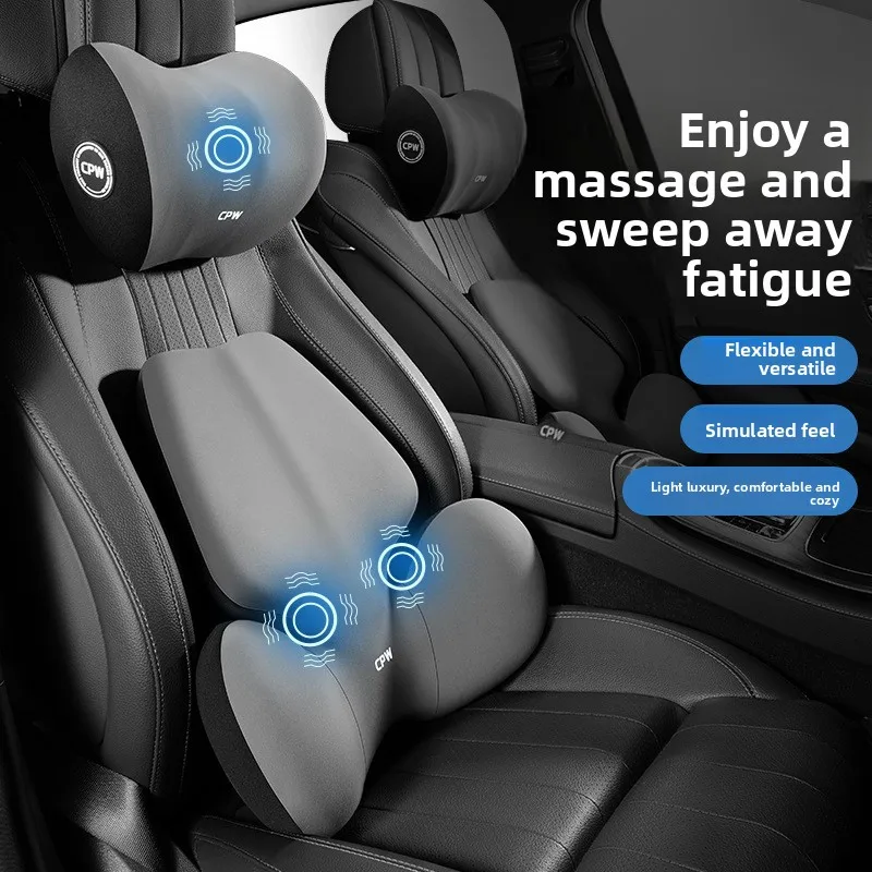 

2026 Car Electric Massage Waist Pad Driving Waist Protection Artifact Truck Seat Back Head Pillow Car Massager
