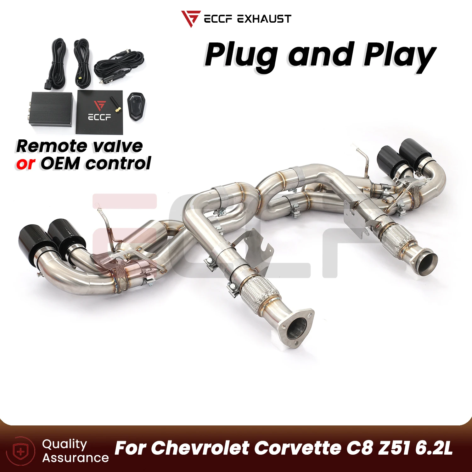 

ECCF For Chevrolet Corvette C8 Z51 6.2L Stainless Steel Exhaust Aggressive Sound Plug and Play Performance Upgrade