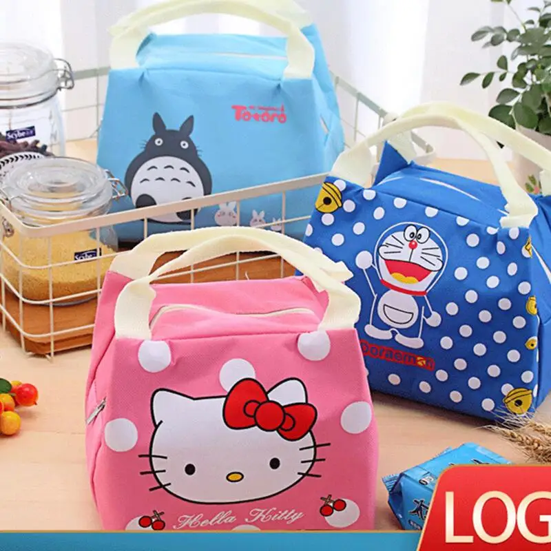 Sanrio Hello Kitty Student Insulated Lunch Box Handbag Cute Cartoon KT Cat Aluminum Foil Thickened Lunch Bag Fashion Kawaii Gift