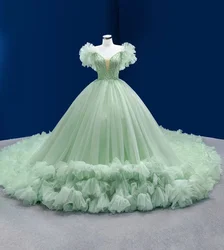 ANGELSBRIDEP Vestidos De Xv Años Mint Green Ball Gowns Quinceanera Dresses Puffy Train 2025 Princess Girls Birthday Party