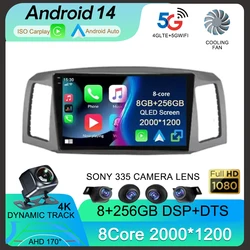 Android 14 Carplay Auto dla JEEP Grand Cherokee WK 2004 2005 2006 2007 Multimedialne radio samochodowe Odtwarzacz nawigacji Video WIFI + 4G DSP